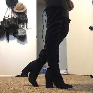 Steve Madden thigh high Norri Black Boots